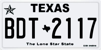 TX license plate BDT2117