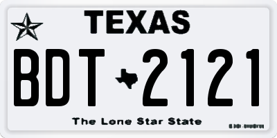 TX license plate BDT2121