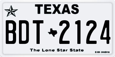 TX license plate BDT2124