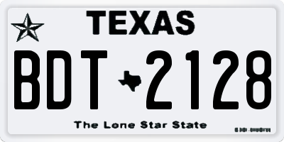 TX license plate BDT2128