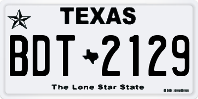 TX license plate BDT2129