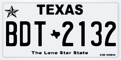 TX license plate BDT2132