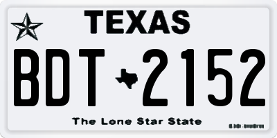 TX license plate BDT2152
