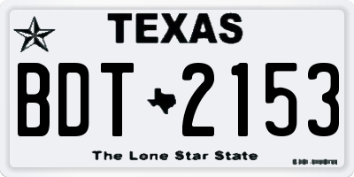 TX license plate BDT2153