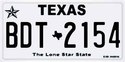 TX license plate BDT2154