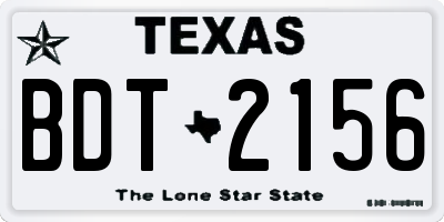 TX license plate BDT2156