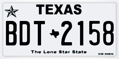 TX license plate BDT2158