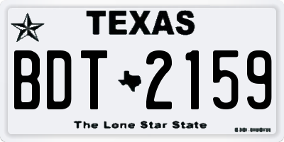 TX license plate BDT2159
