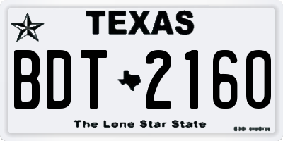 TX license plate BDT2160