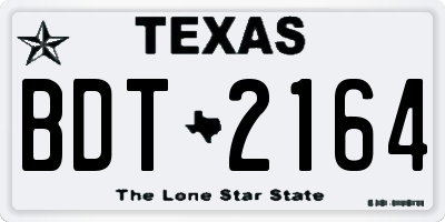 TX license plate BDT2164
