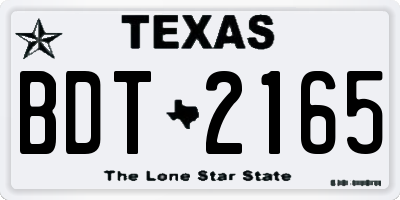 TX license plate BDT2165