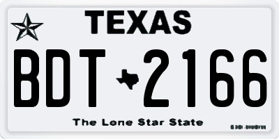 TX license plate BDT2166