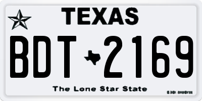 TX license plate BDT2169