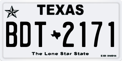 TX license plate BDT2171