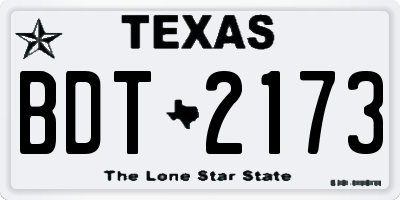 TX license plate BDT2173