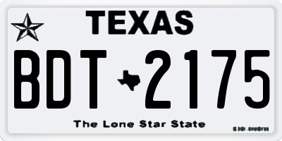TX license plate BDT2175