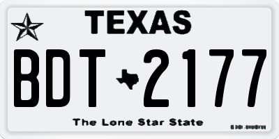 TX license plate BDT2177