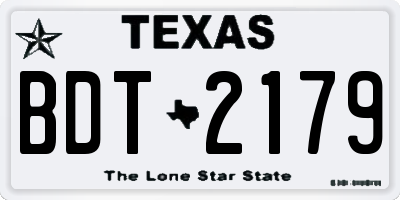 TX license plate BDT2179