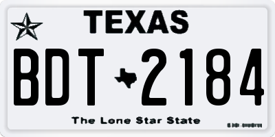 TX license plate BDT2184