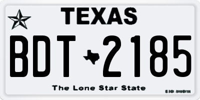 TX license plate BDT2185