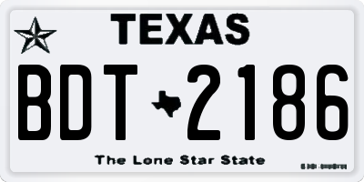 TX license plate BDT2186