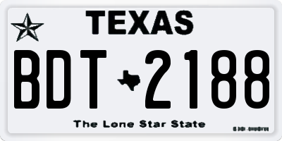 TX license plate BDT2188