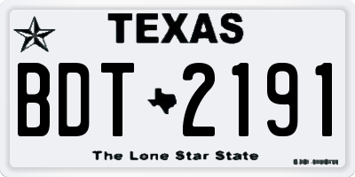 TX license plate BDT2191