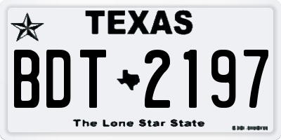 TX license plate BDT2197