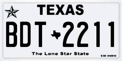 TX license plate BDT2211
