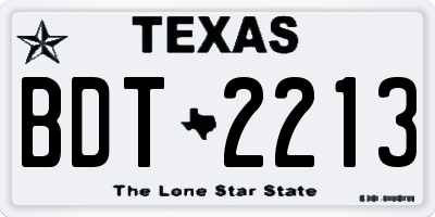 TX license plate BDT2213