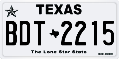 TX license plate BDT2215