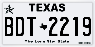 TX license plate BDT2219