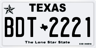 TX license plate BDT2221