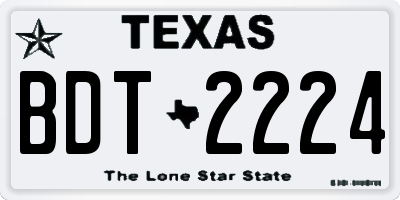 TX license plate BDT2224