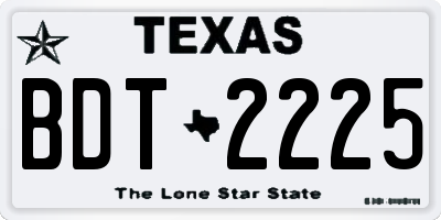 TX license plate BDT2225