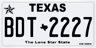 TX license plate BDT2227