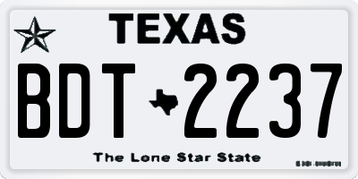 TX license plate BDT2237