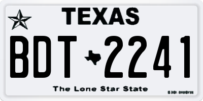 TX license plate BDT2241
