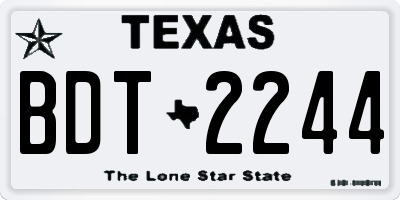 TX license plate BDT2244