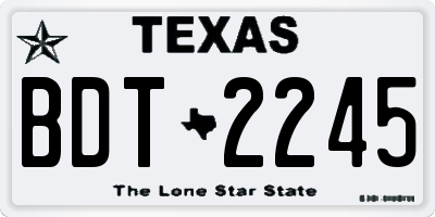 TX license plate BDT2245