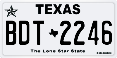TX license plate BDT2246