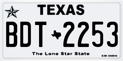 TX license plate BDT2253