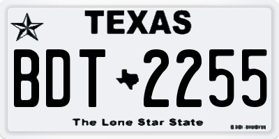 TX license plate BDT2255