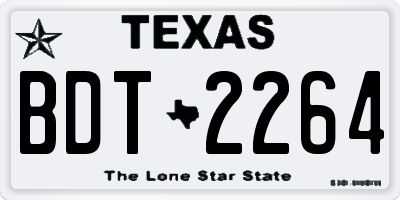 TX license plate BDT2264