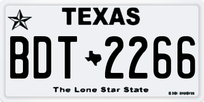 TX license plate BDT2266