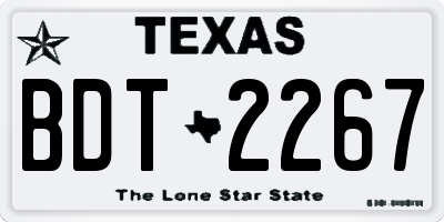 TX license plate BDT2267