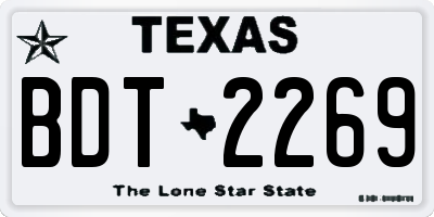 TX license plate BDT2269