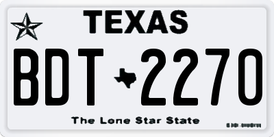 TX license plate BDT2270
