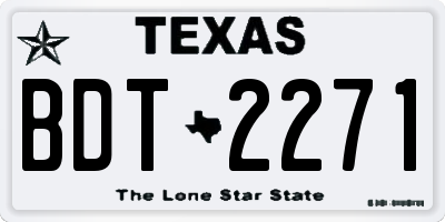 TX license plate BDT2271