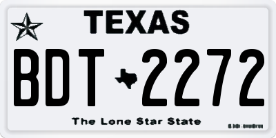 TX license plate BDT2272